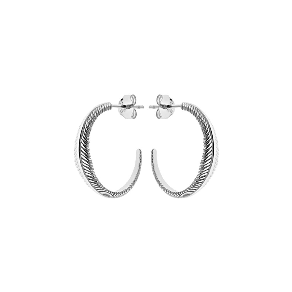 Erica feather hoop earrings