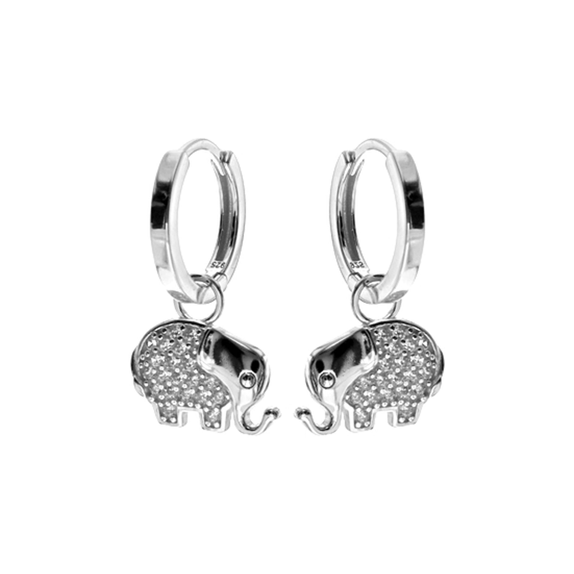 Alianna sleeper earrings with elephant charm