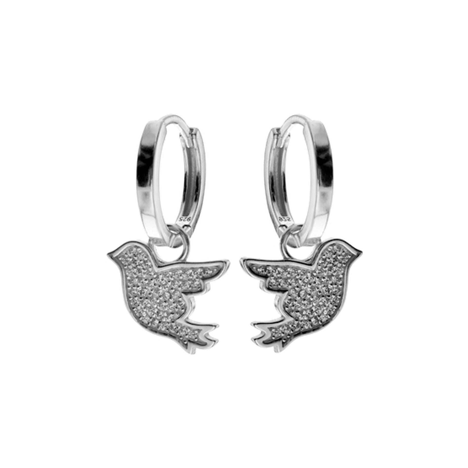 Alianna sleeper earrings with bird charm