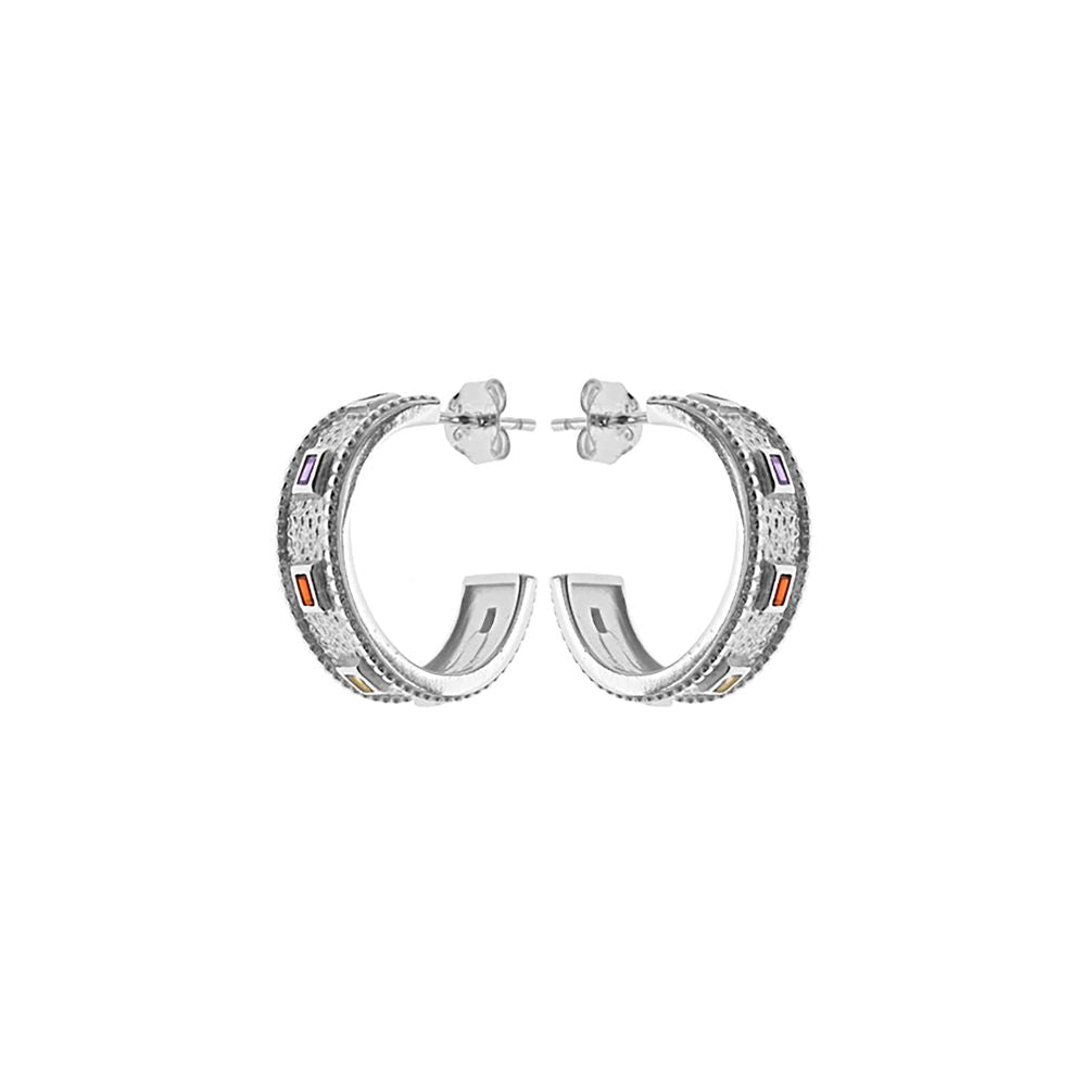 Heidi rainbow textured hoops