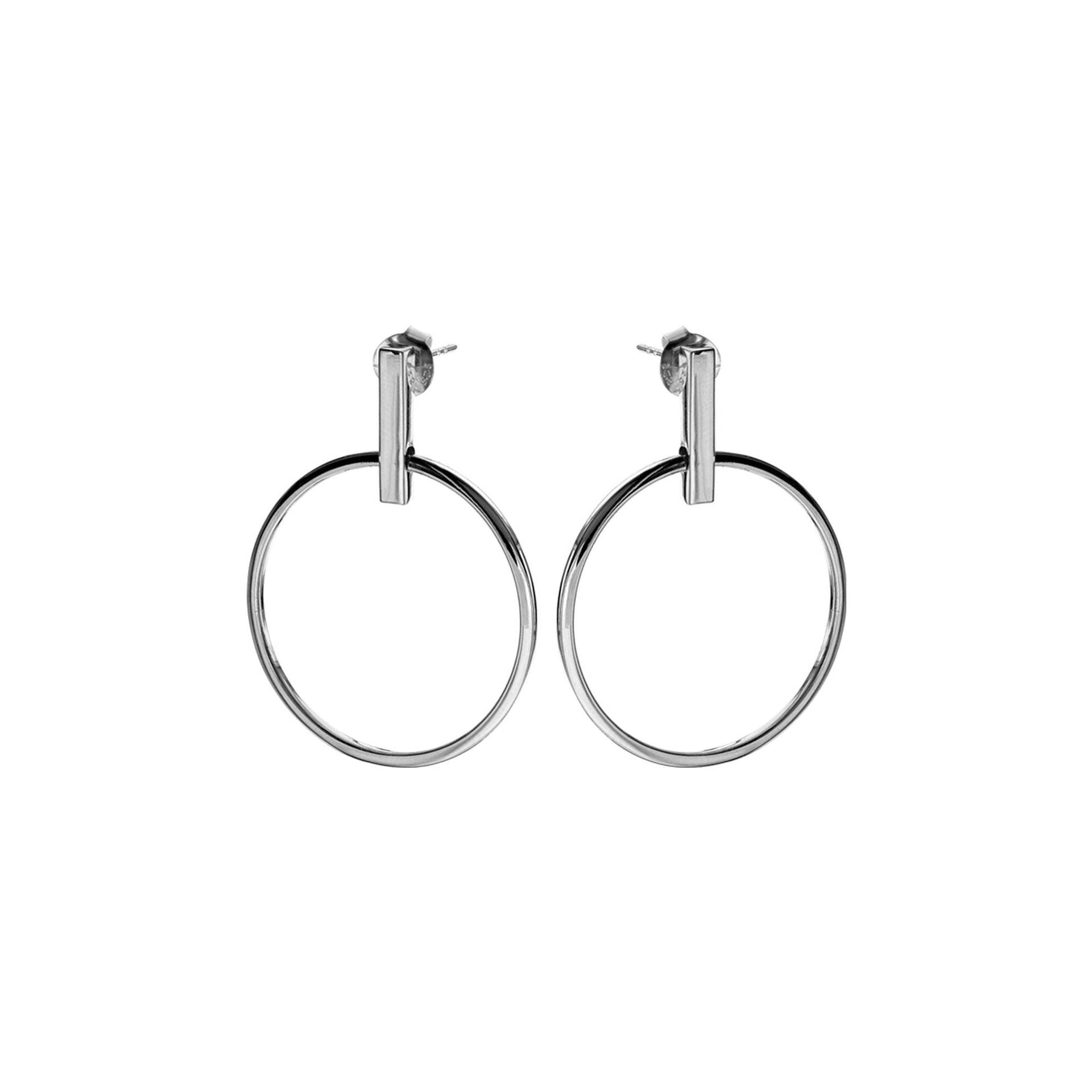Bria large loop and bar stud earrings