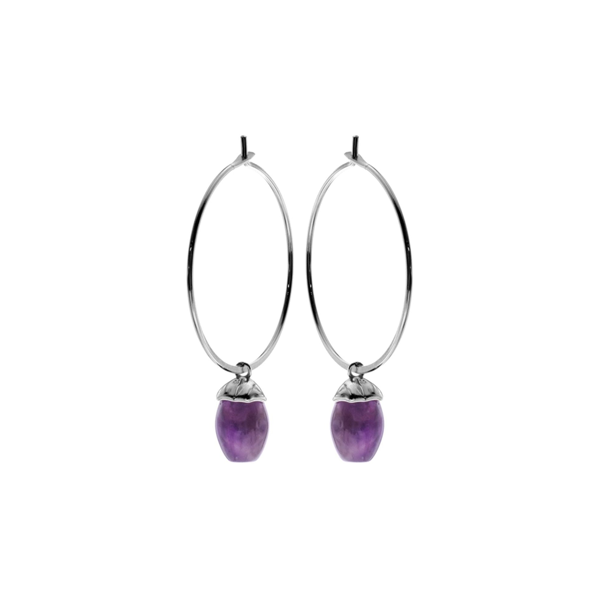 Amy hoop earrings with crackled amethyst