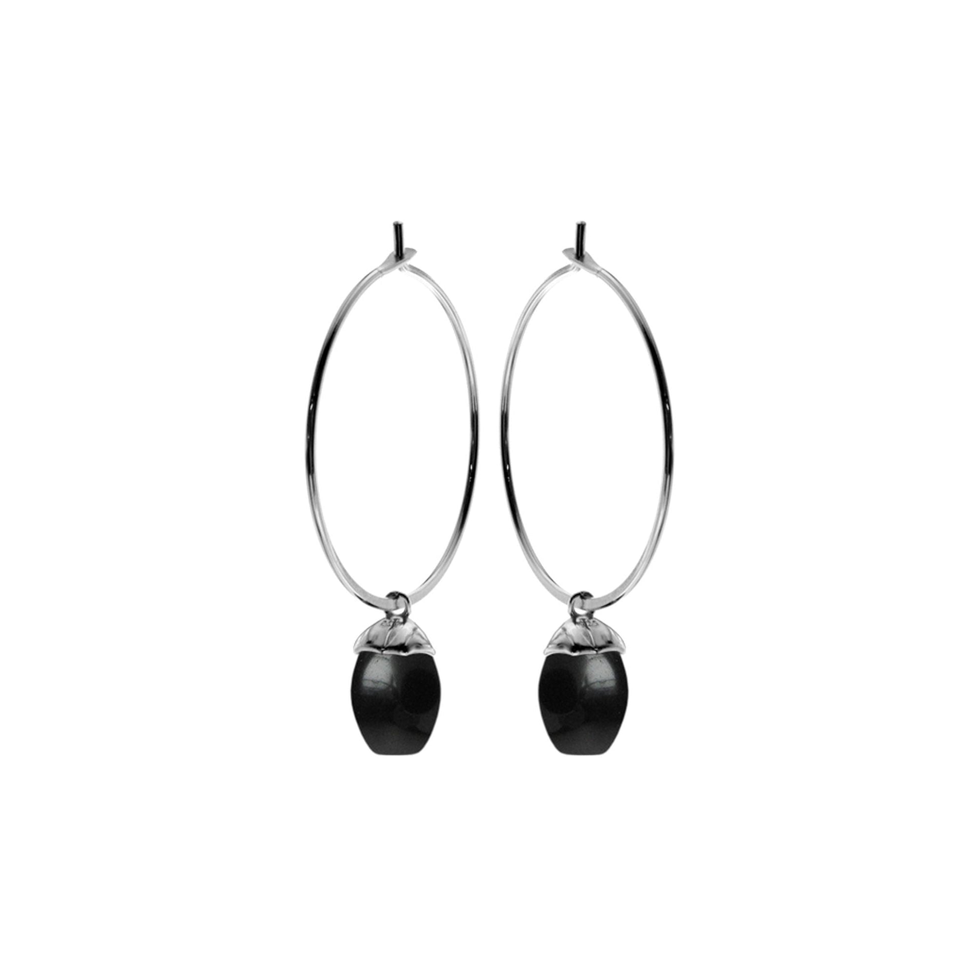 Amy hoop earrings with black onyx