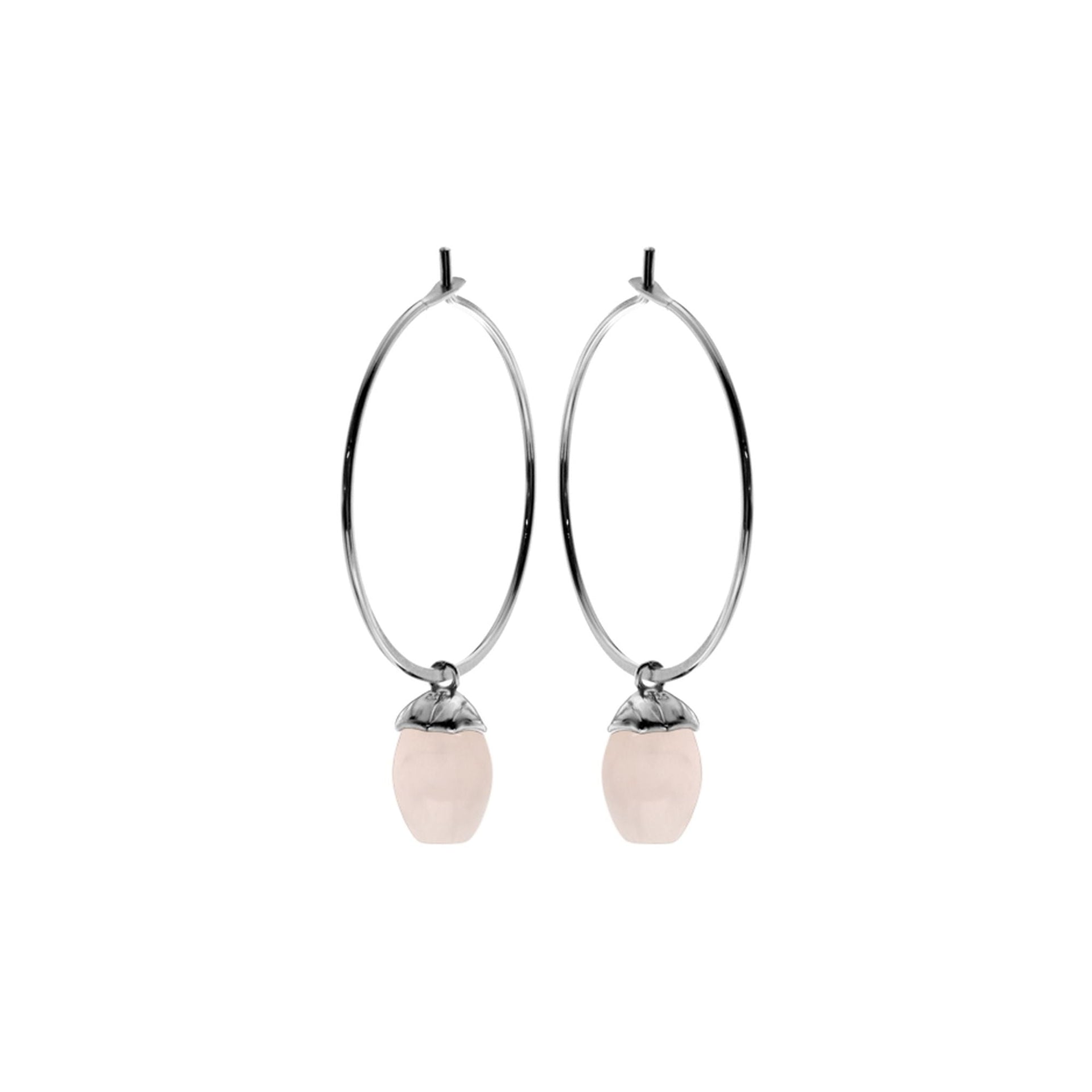 Amy hoop earrings with rose quartz