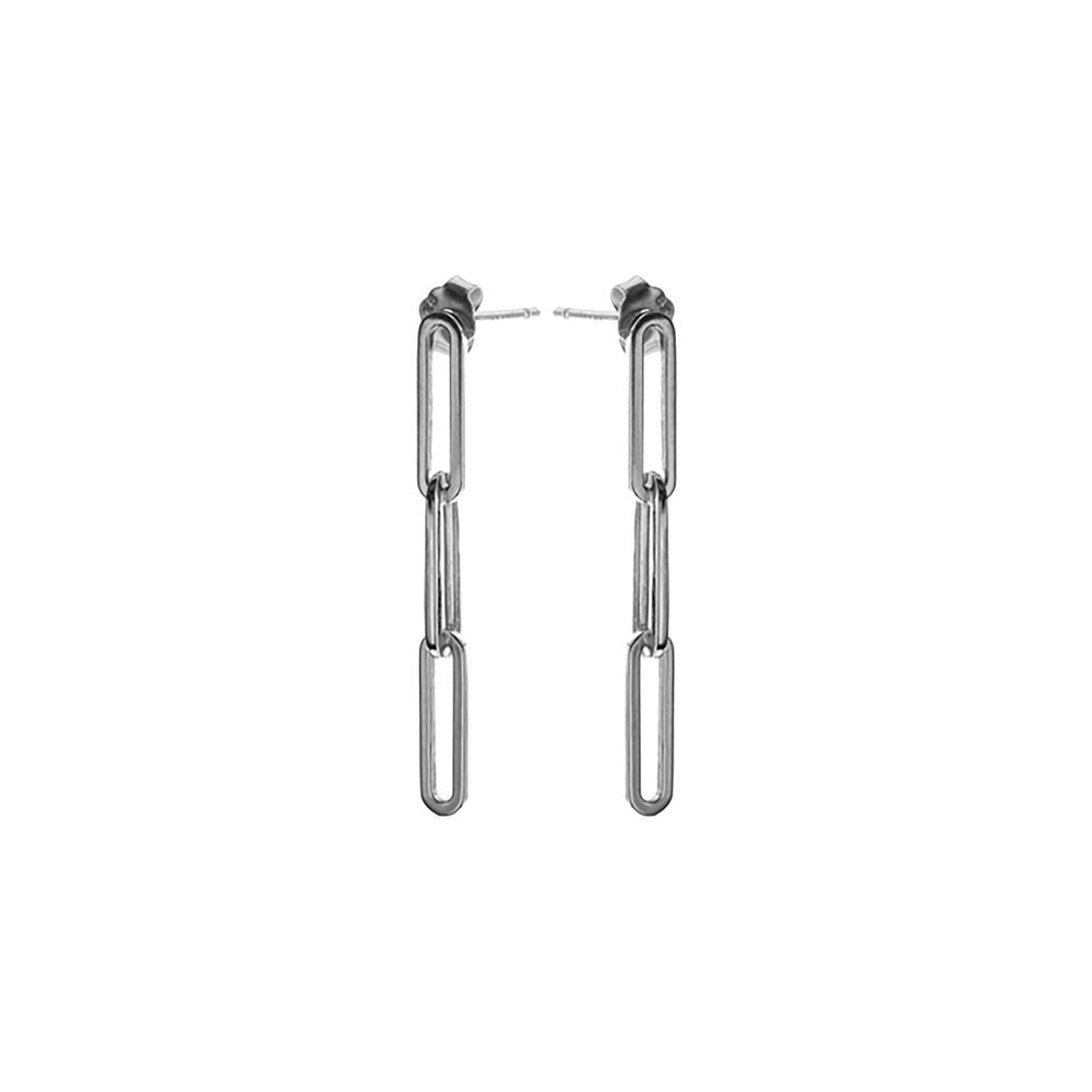Skyla elongated triple link earrings