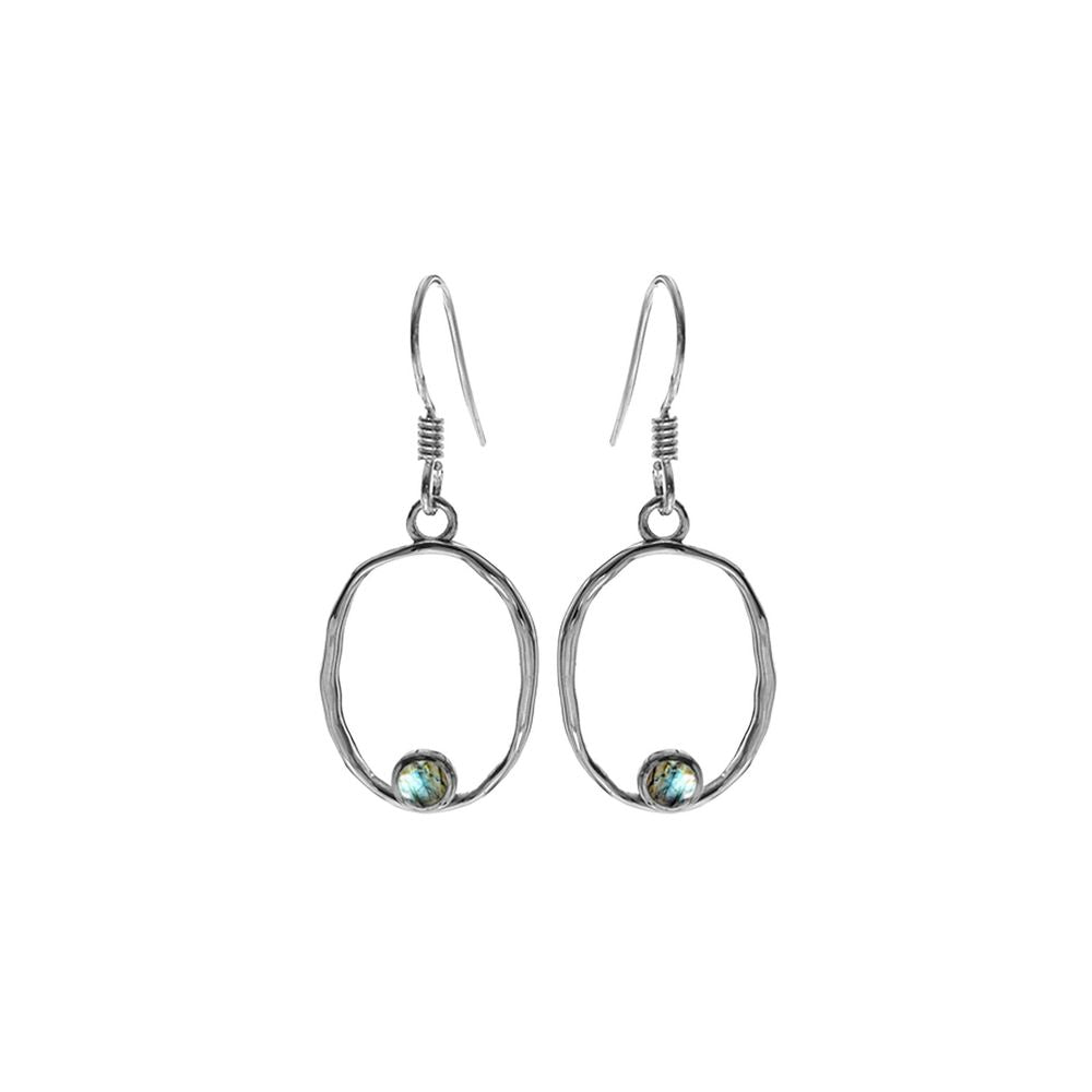 Lexi hammered oval framed labradorite