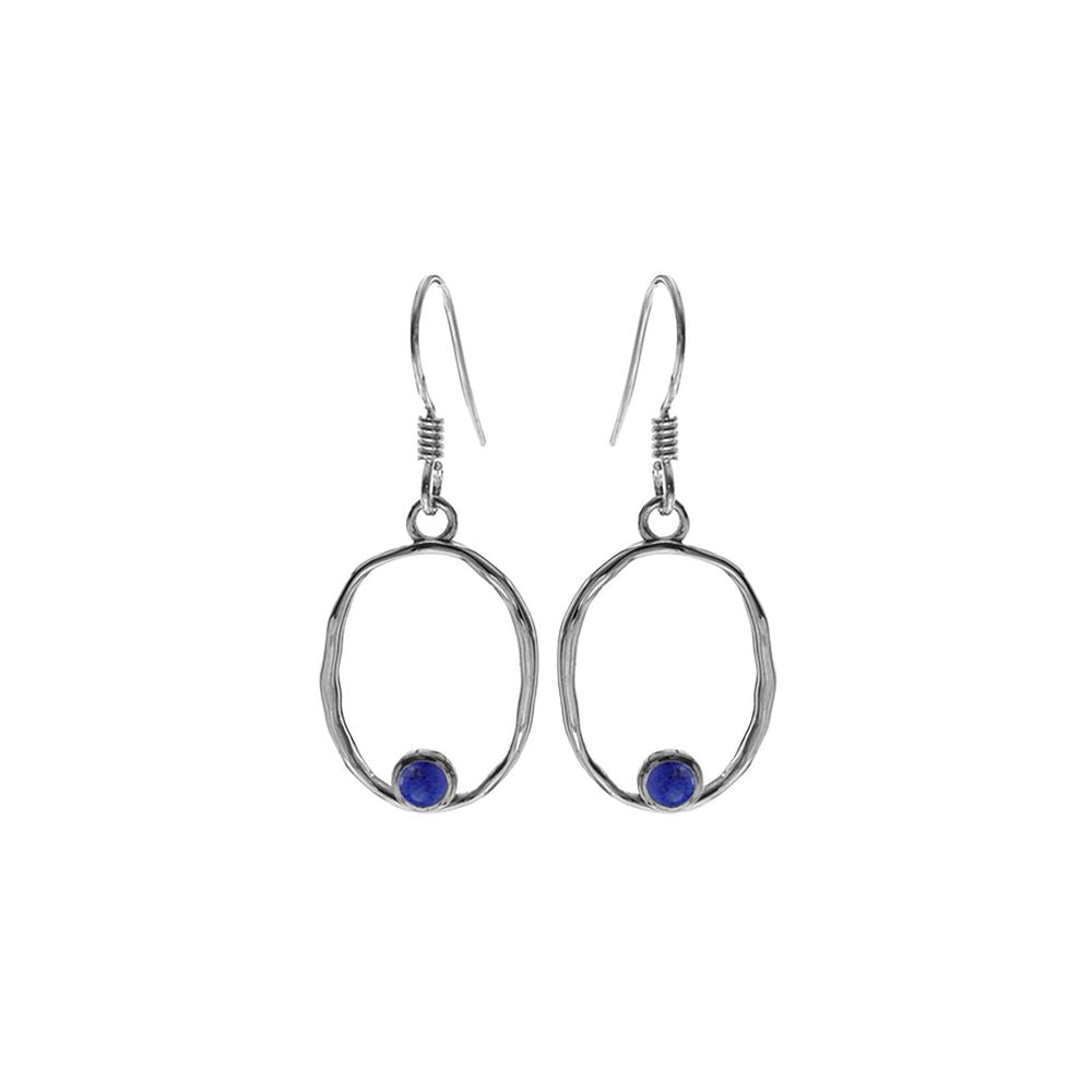 Lexi hammered oval framed lapis