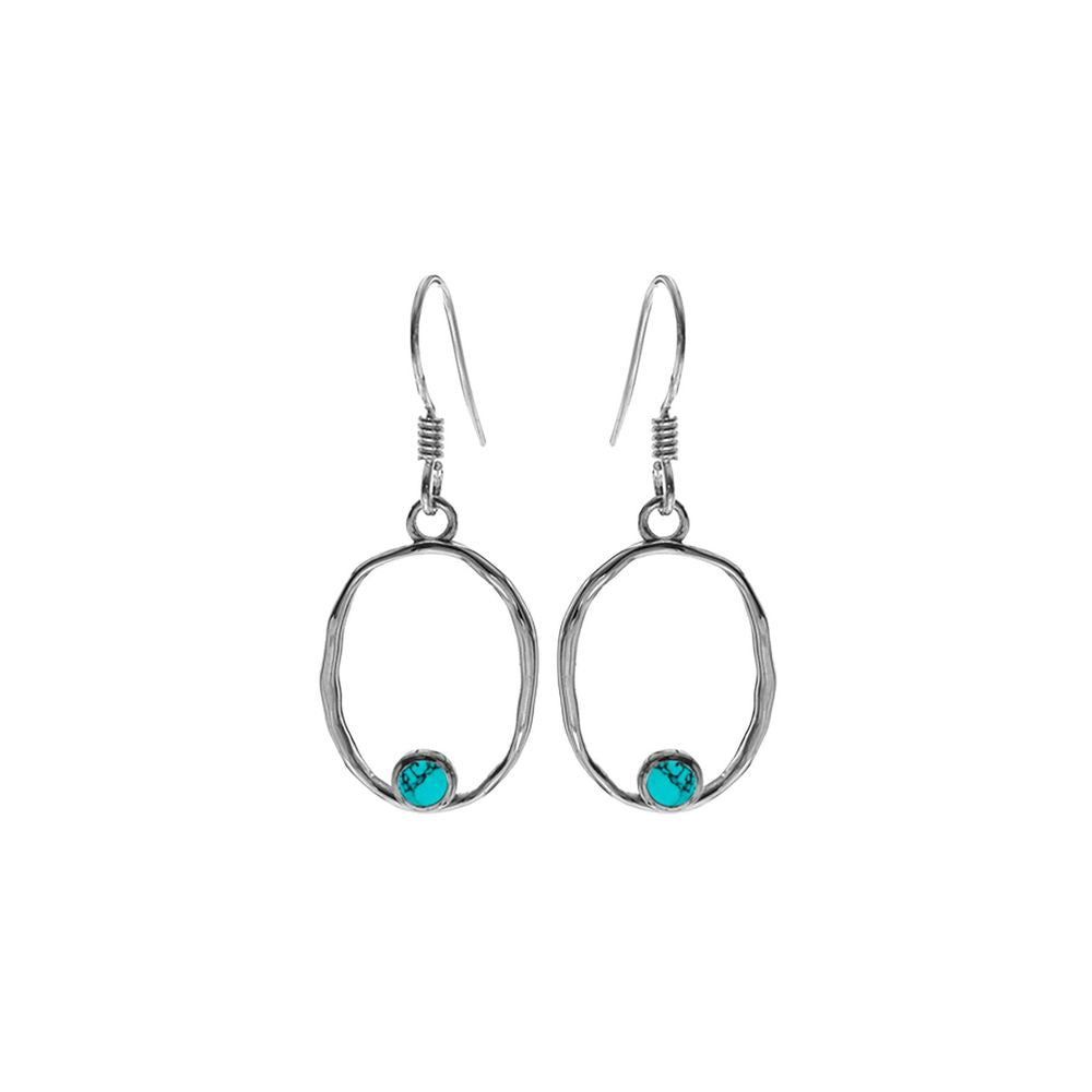 Lexi hammered oval framed turquoise