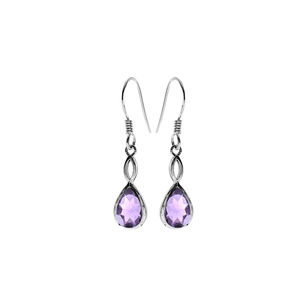 Samira teardrop amethyst facet earrings