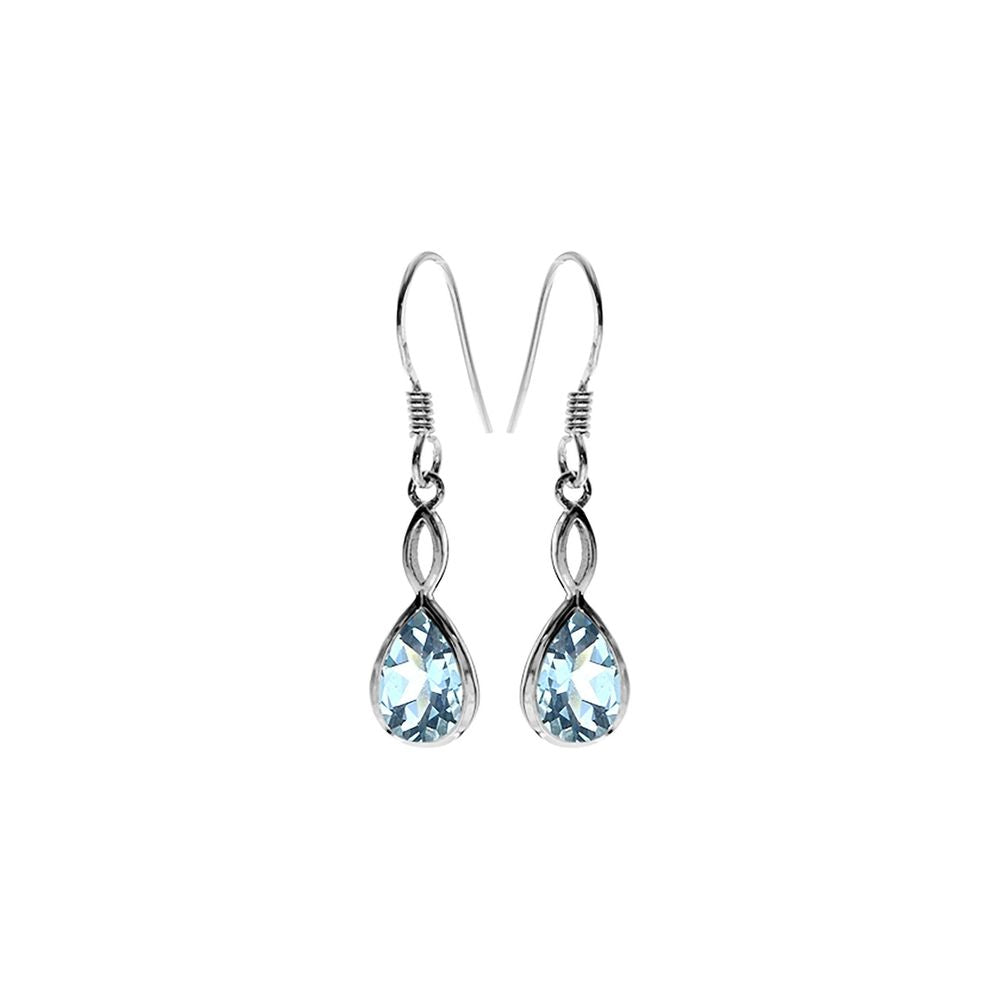 Samira teardrop blue topaz earrings
