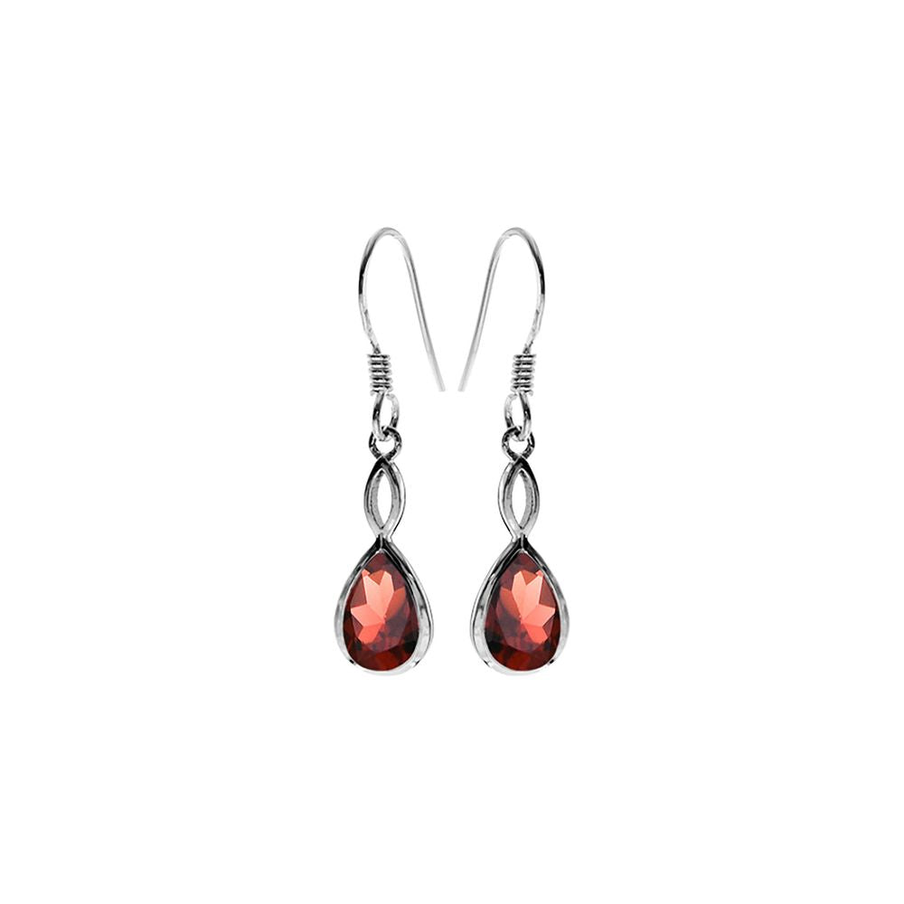 Samira teardrop garnet facet earrings