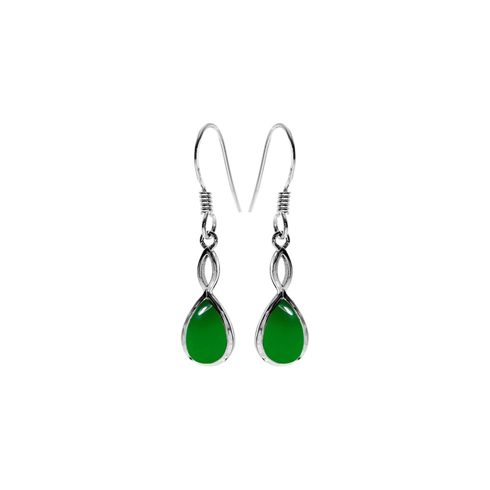 Samira teardrop green agate earrings