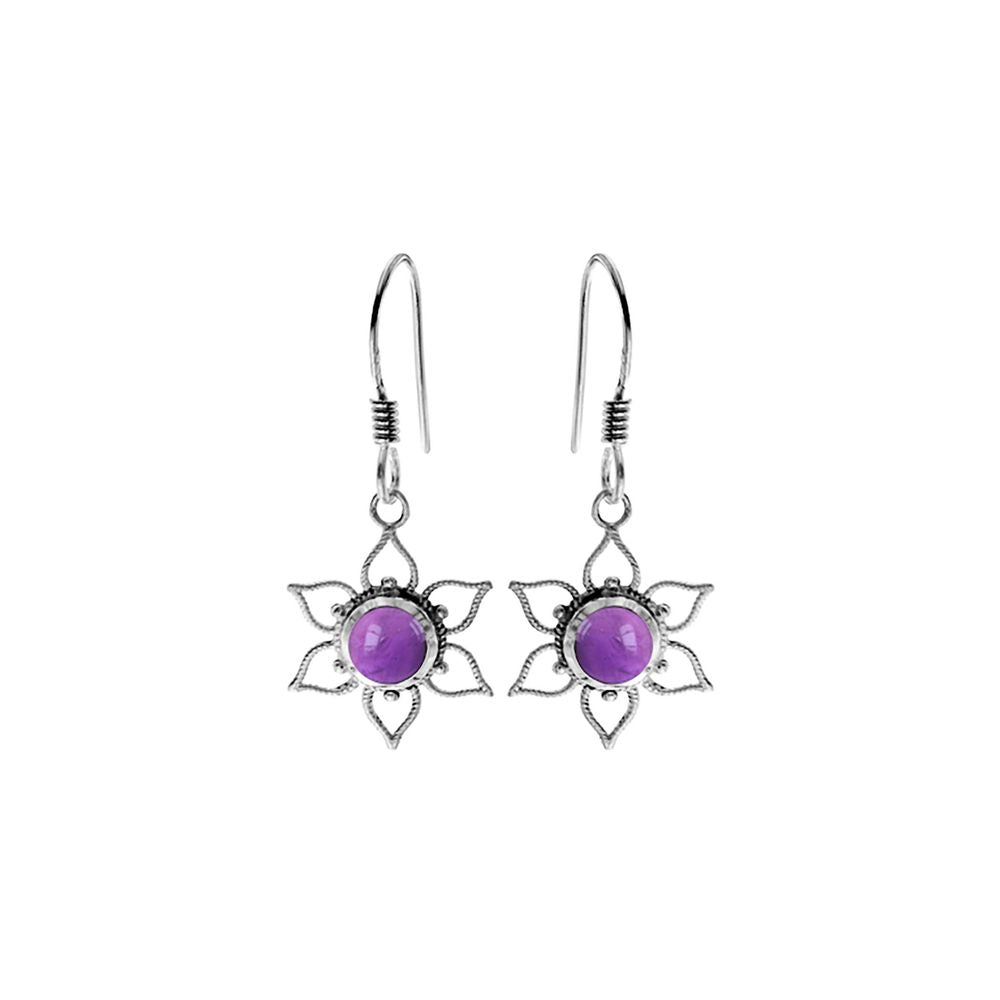 Catalina amethyst vintage flower earrings