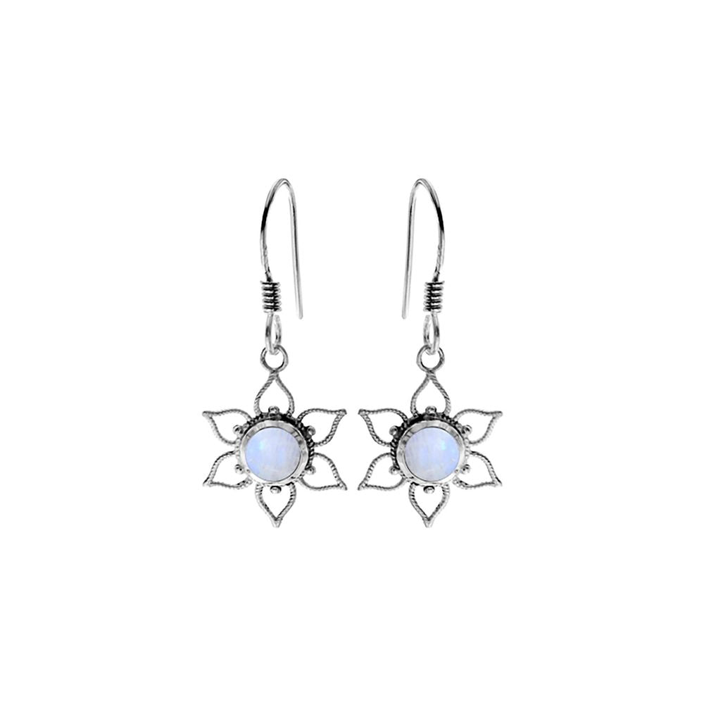 Catalina rainbow moonstone vintage flower earrings