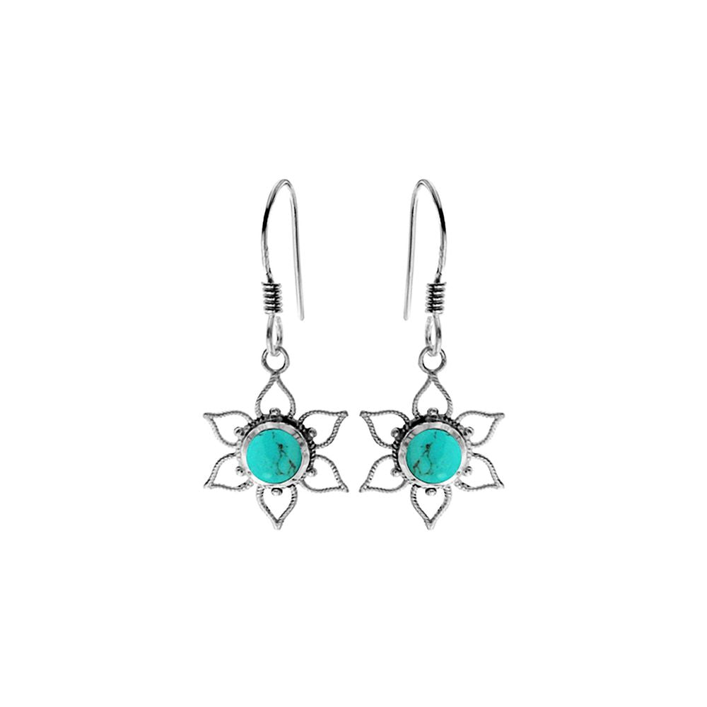 Catalina turquoise vintage flower earrings