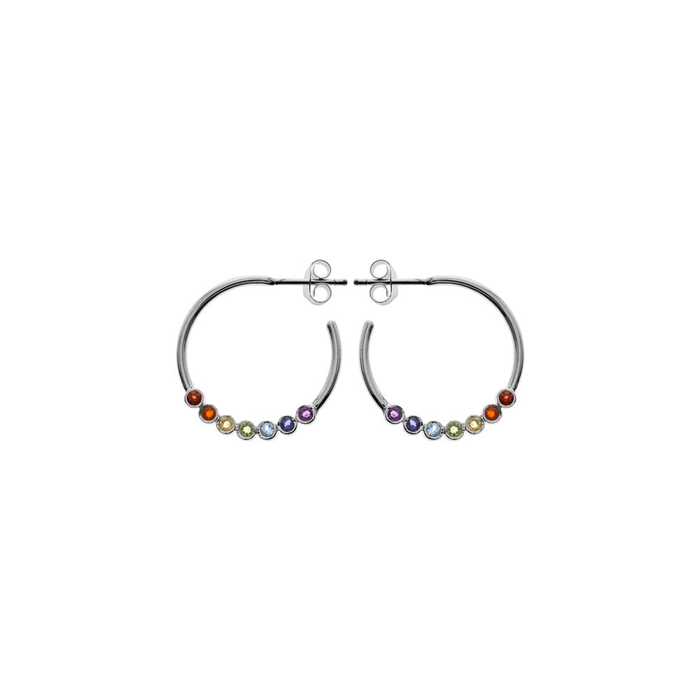 Kenna multi-coloured stud topped hoops