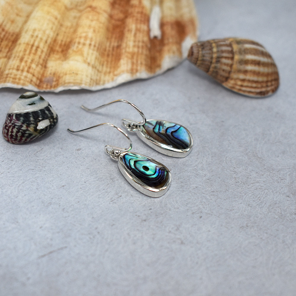 Bronwen teardrop paua shell earrings