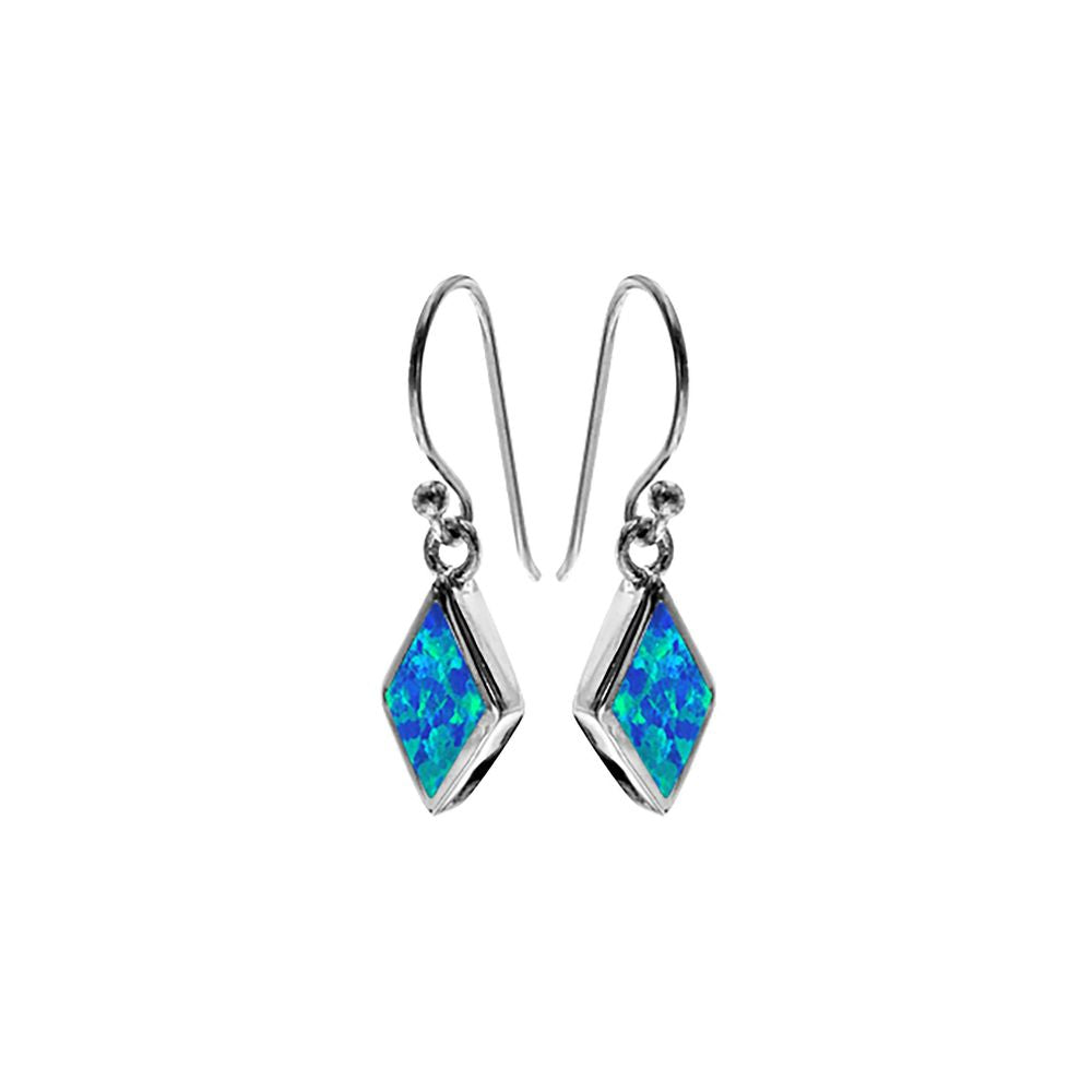 Celeste diamond blue opal earrings