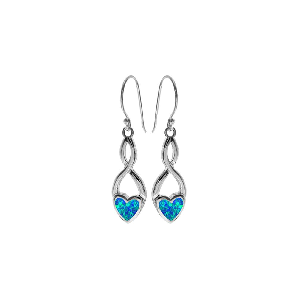 Antoinette blue opalique infinity heart earrings