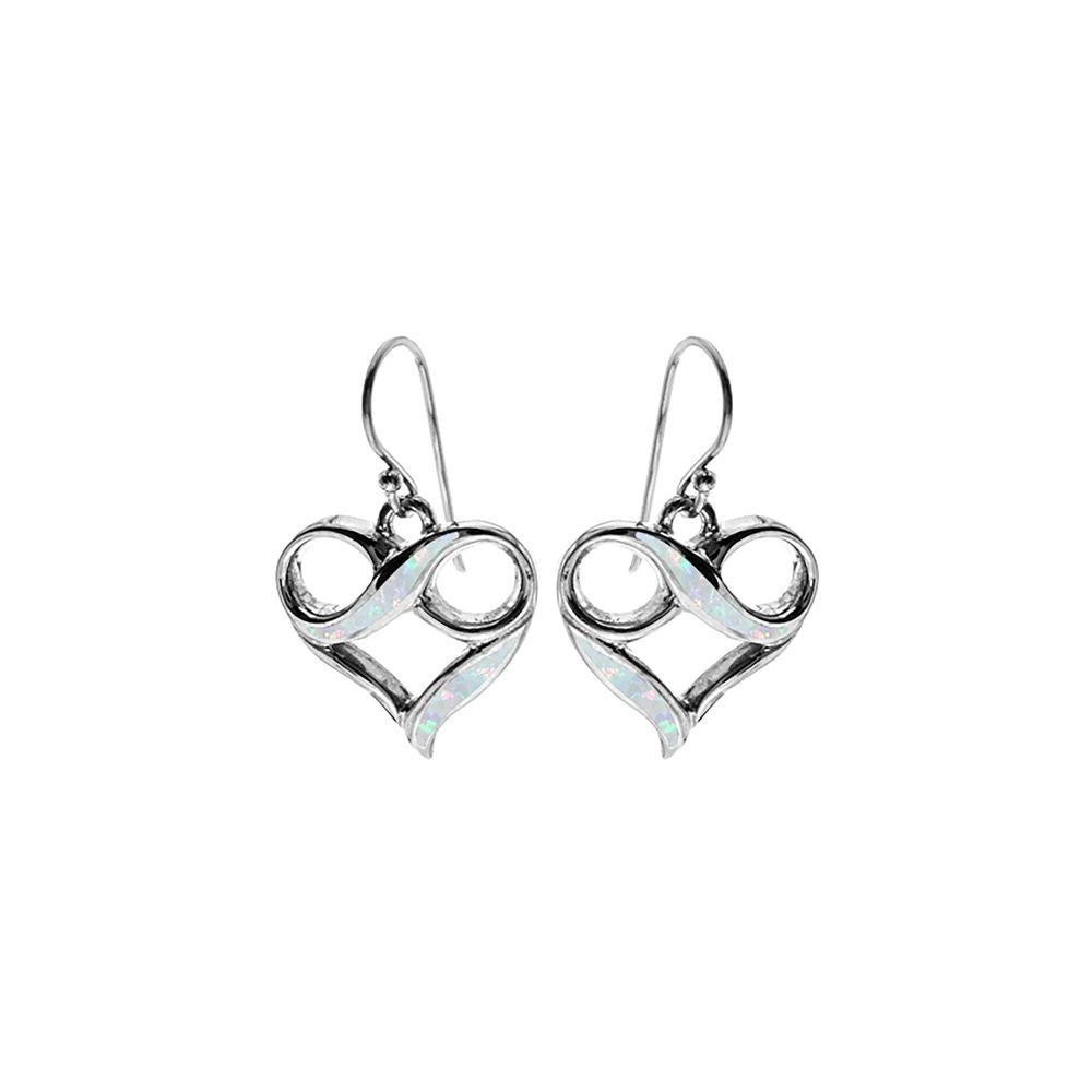Antoinette white opalique infinite love earrings