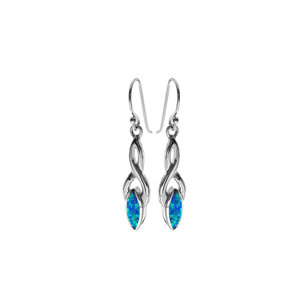 Antoinette marquis blue opalique twist earrings