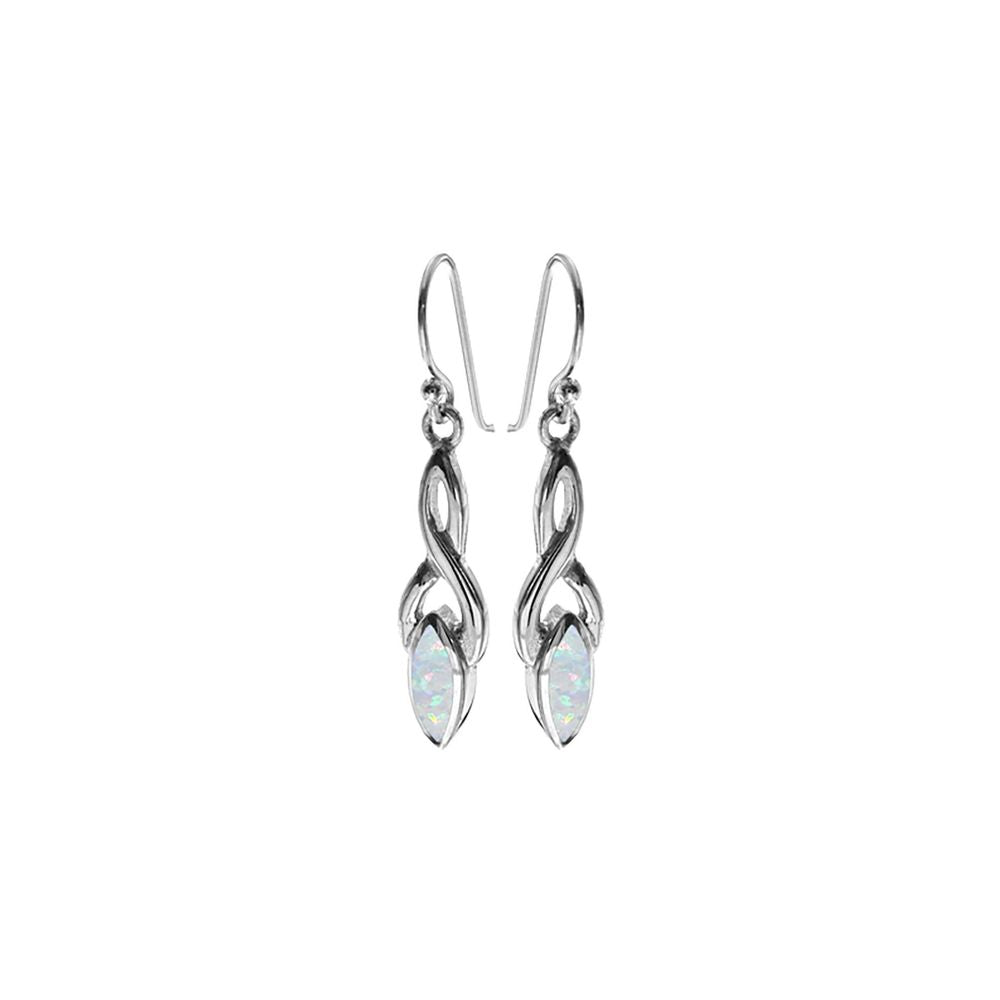 Antoinette marquis white opalique twist earrings