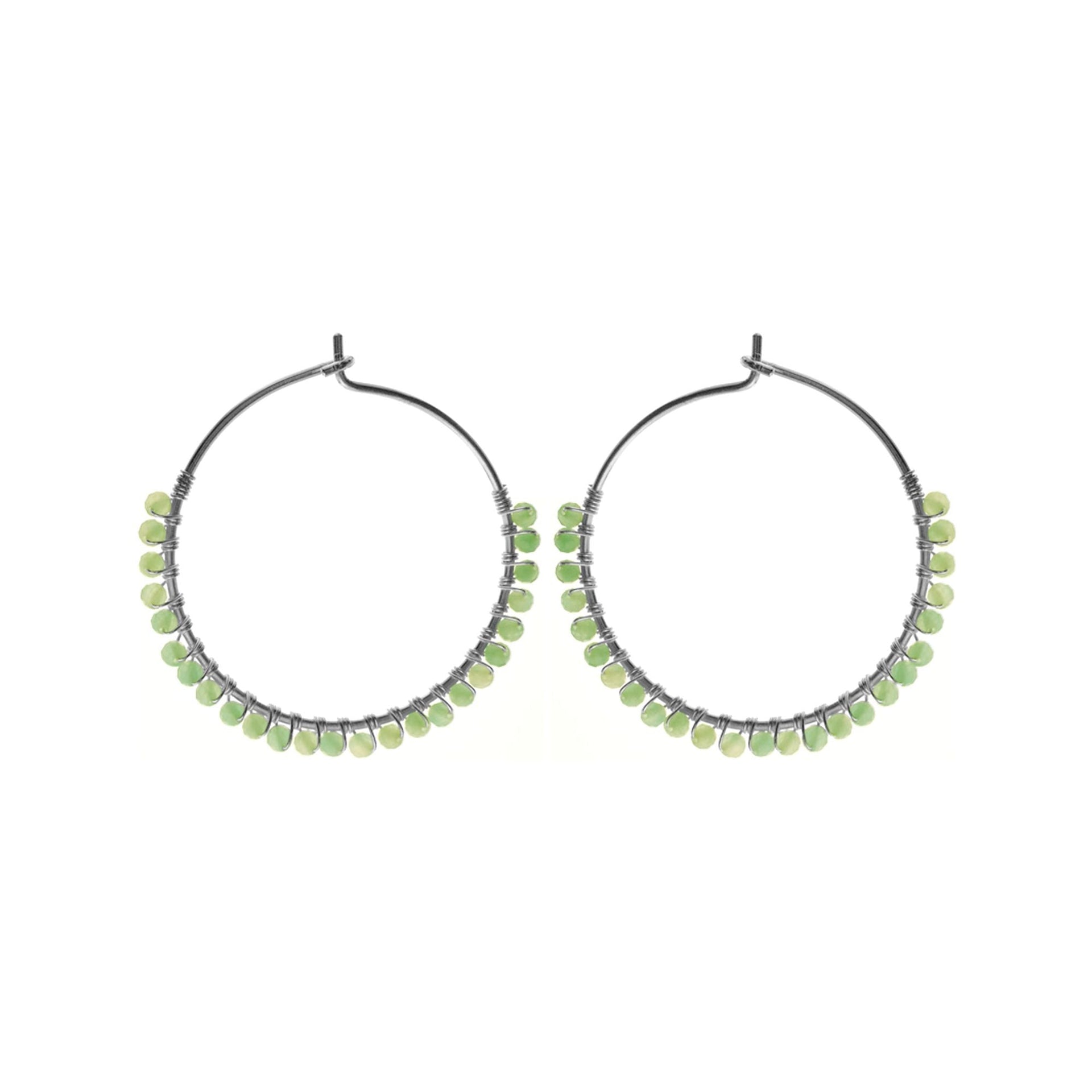 Sophia hanging peridot bead hoops