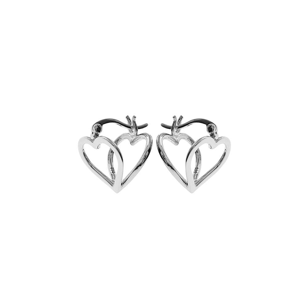Lily double heart design clip top earrings