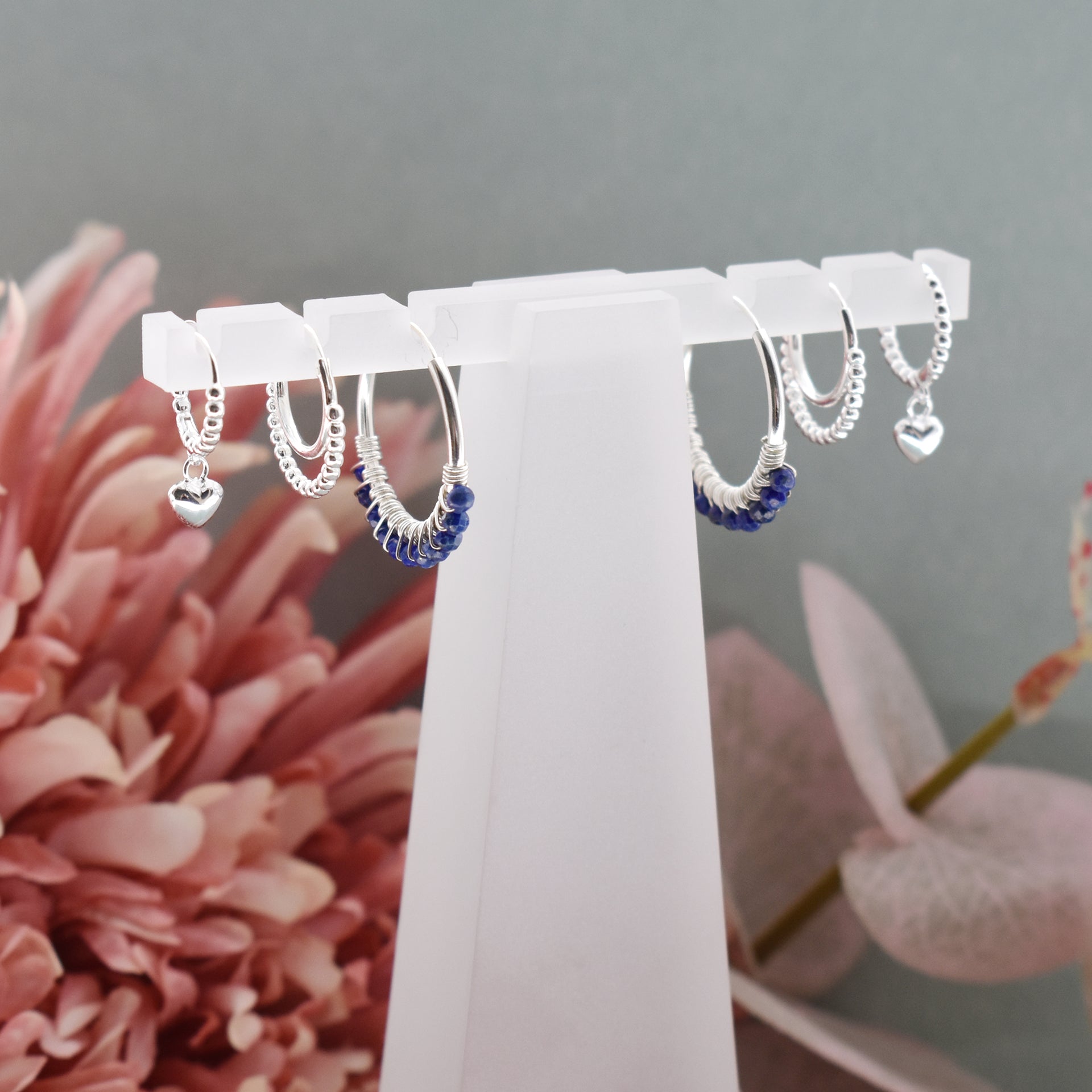 Amora bobble hoops heart charm