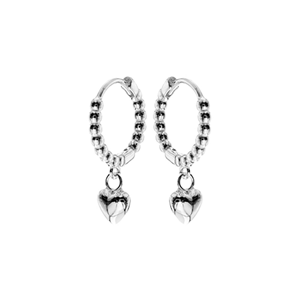 Amora bobble hoops heart charm