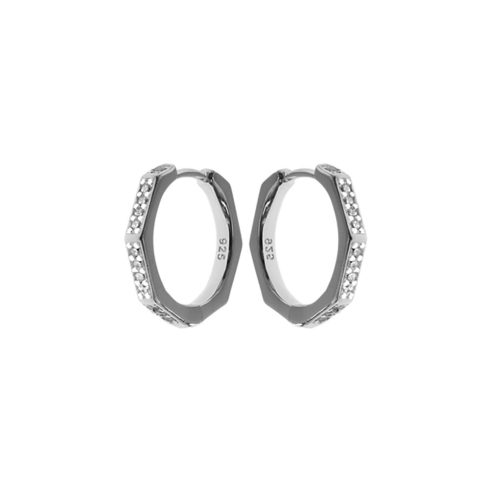 Davina hexagon hooped CZ earrings