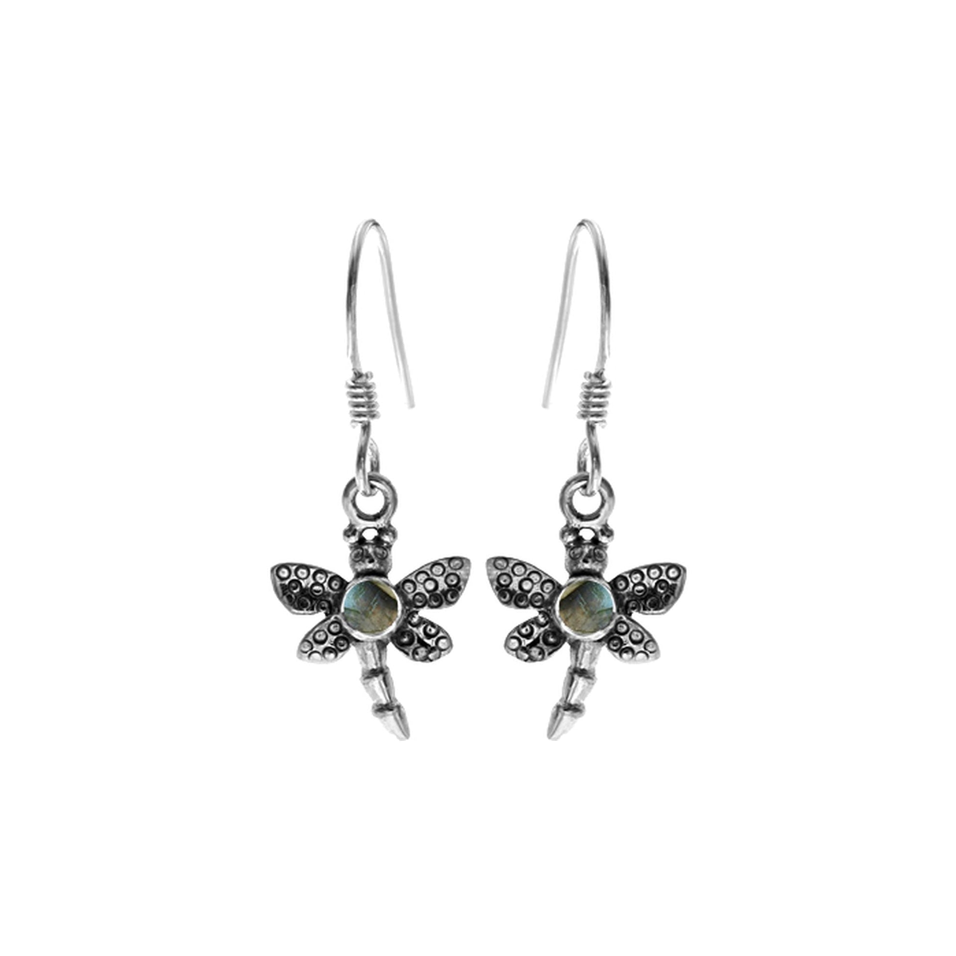 Anya dragonfly with labradorite earrings