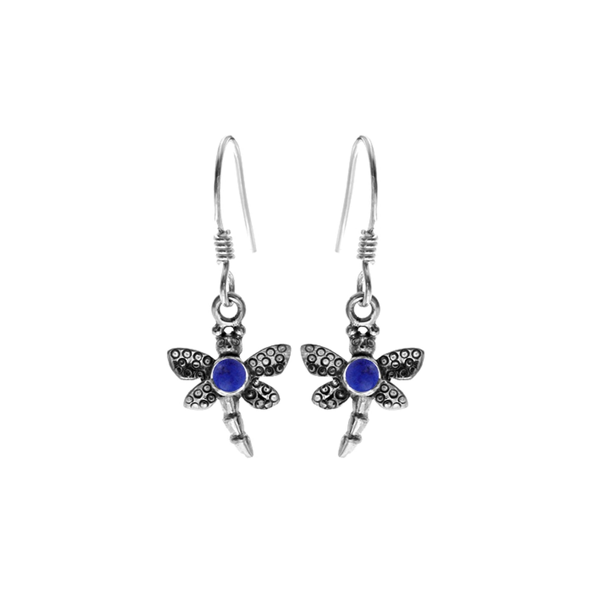 Anya dragonfly with lapis lazuli earrings