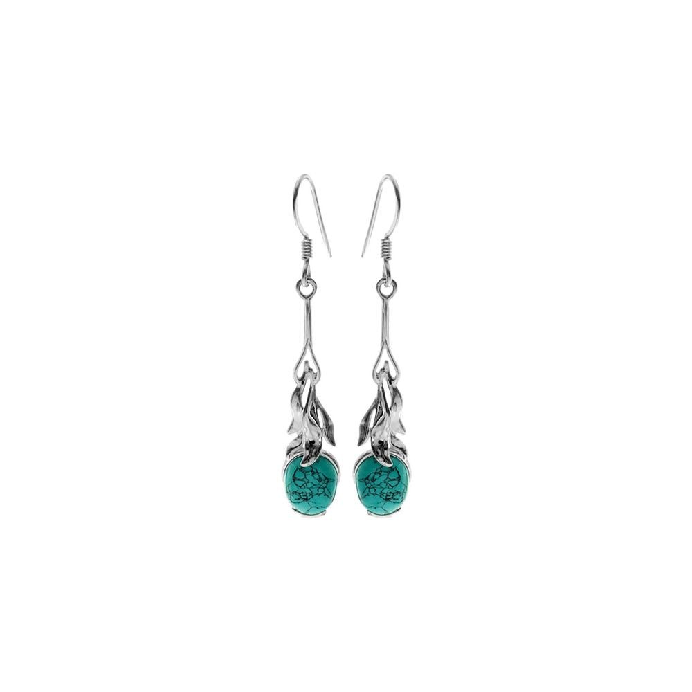 Tilly turquoise stem & leaves earrings