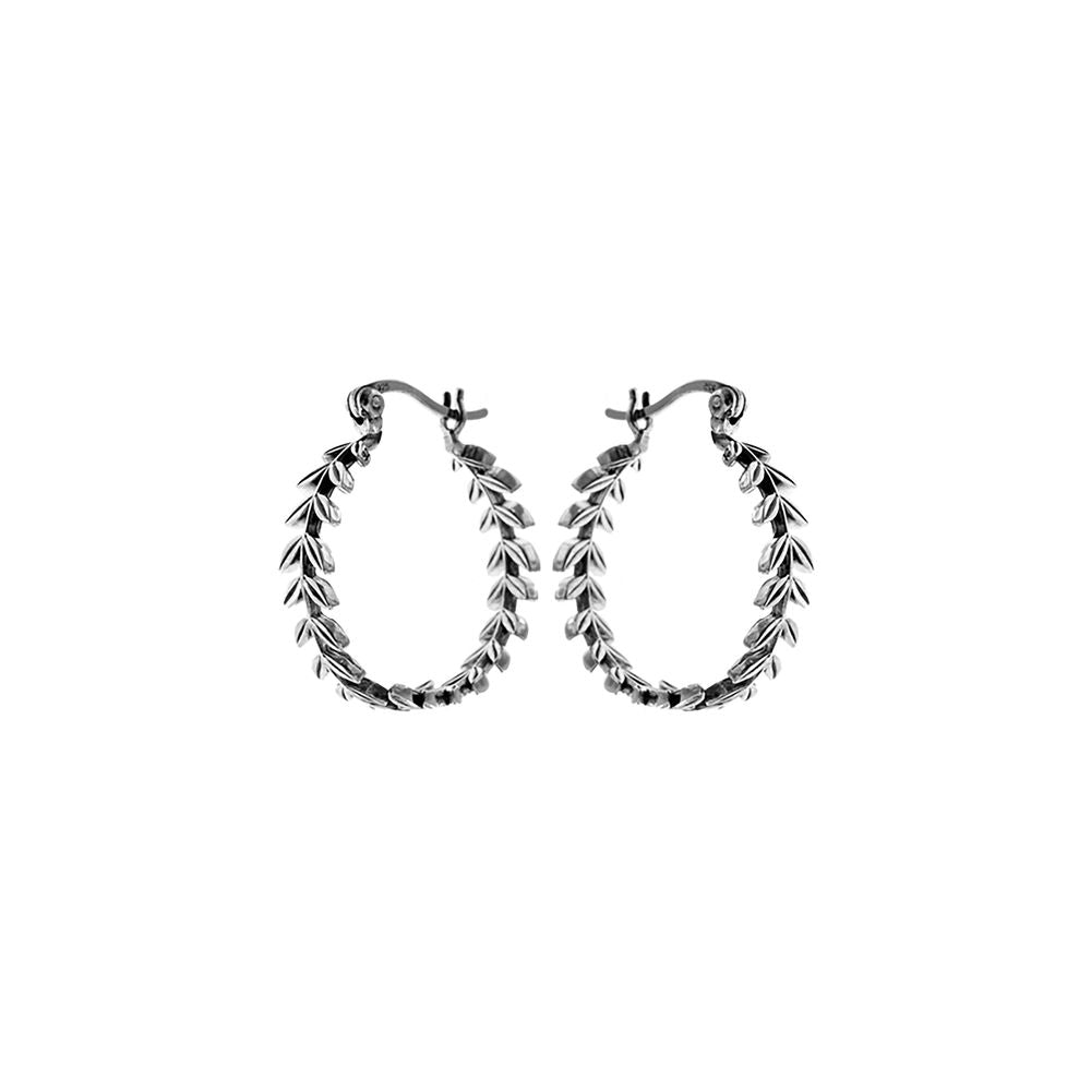 Liana paired leaf hoop earrings