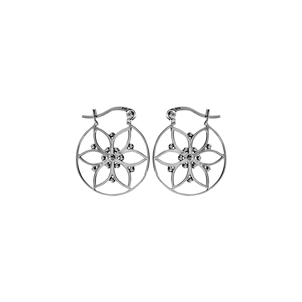 Tilly flower circle earrings