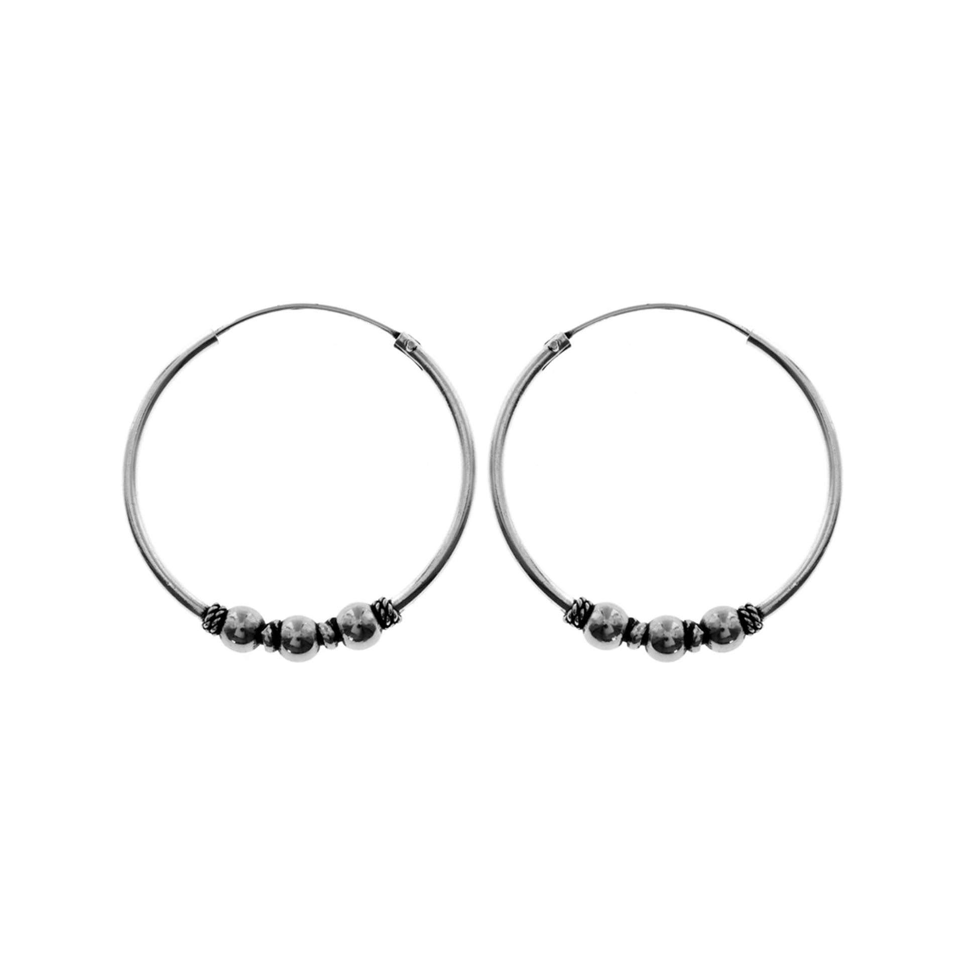 Isla triple bead bali style hoops