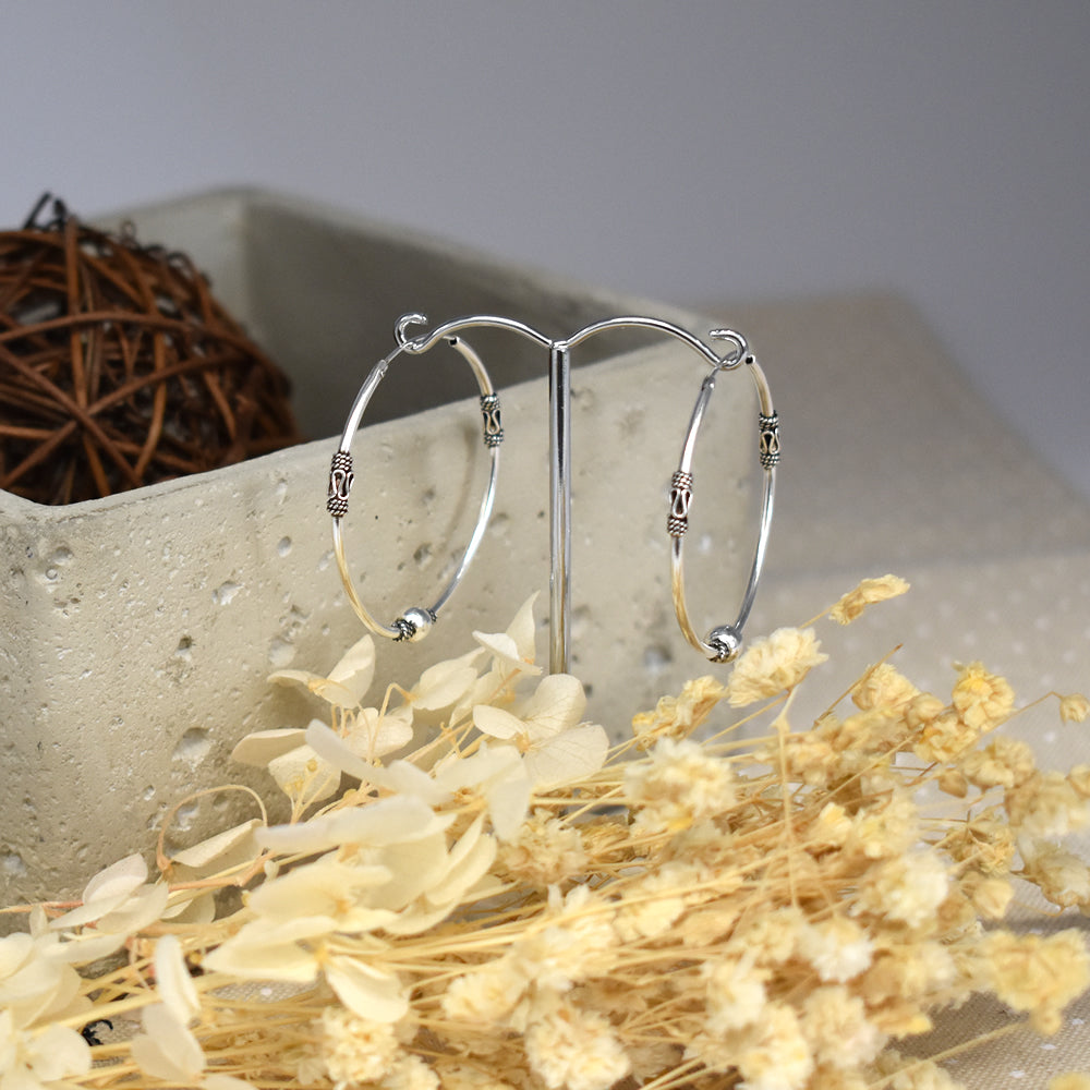 Isla single ball bali style hoops