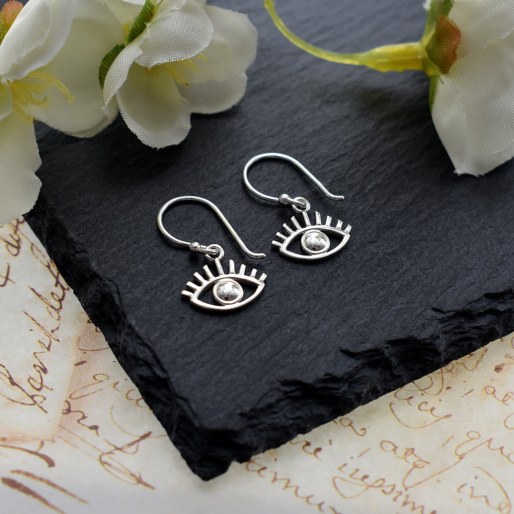 Erica evil eye luscious lashes earrings