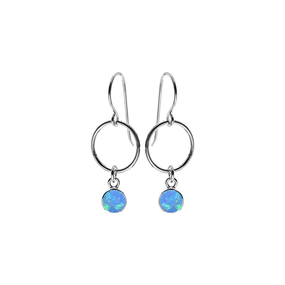 Angelica loop & drop blue opal earrings