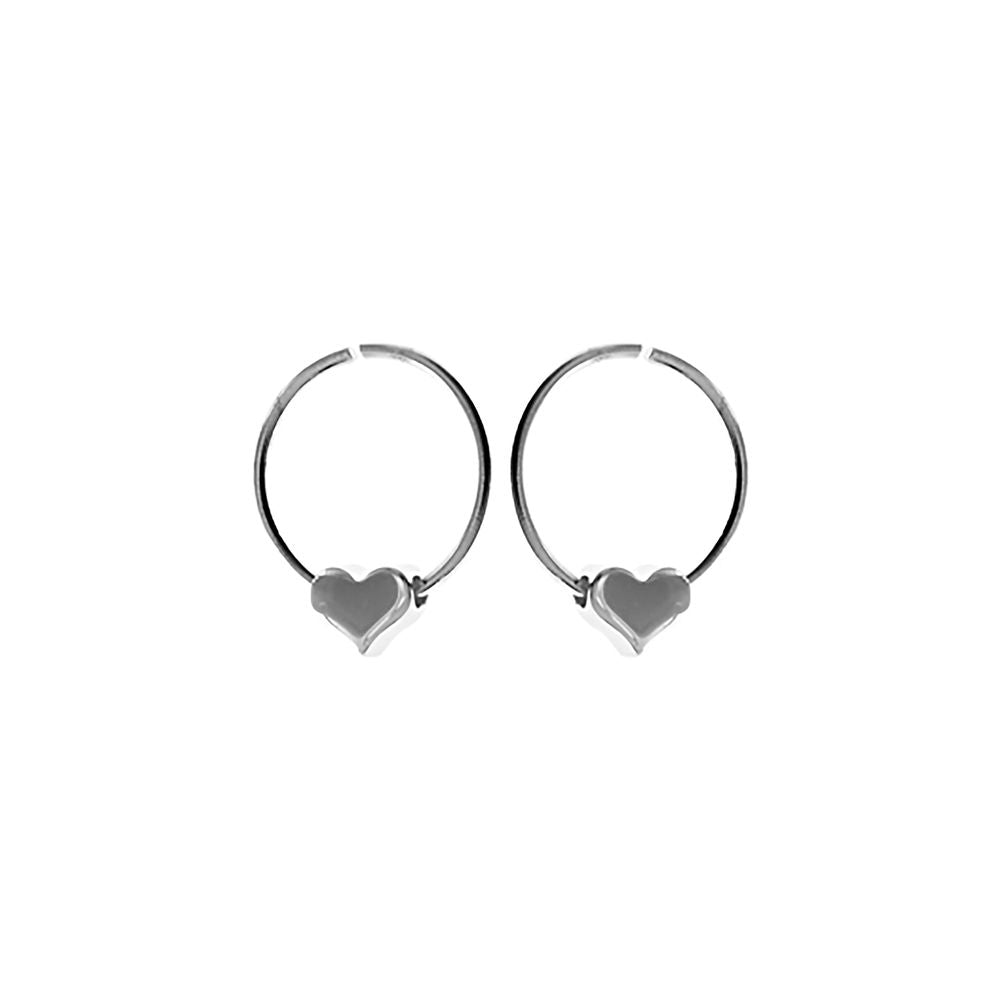 Amora side heart hoop earrings