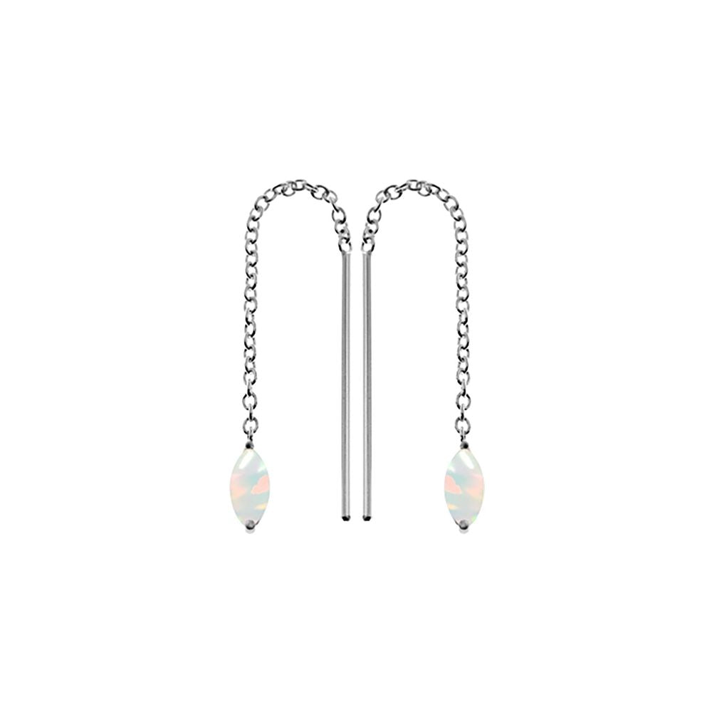 Bethan marquis white opal pull through earrings