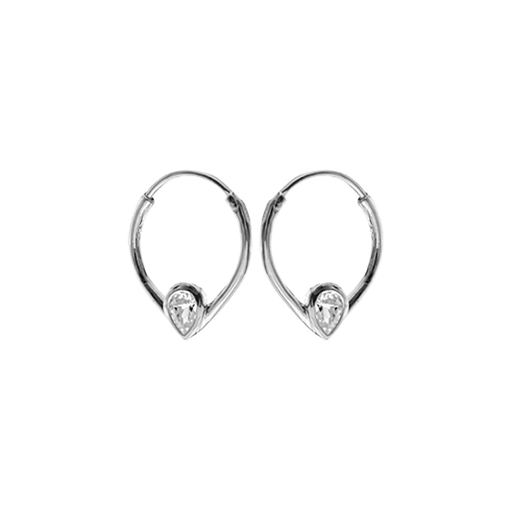 Kenzie teardrop CZ side set hoops