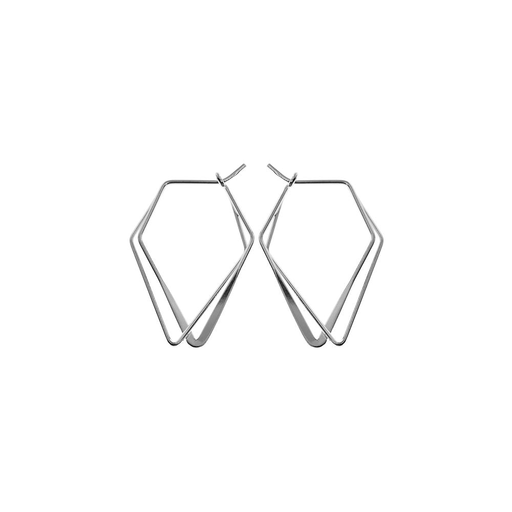 Iona asymmetric double pentagon hoops