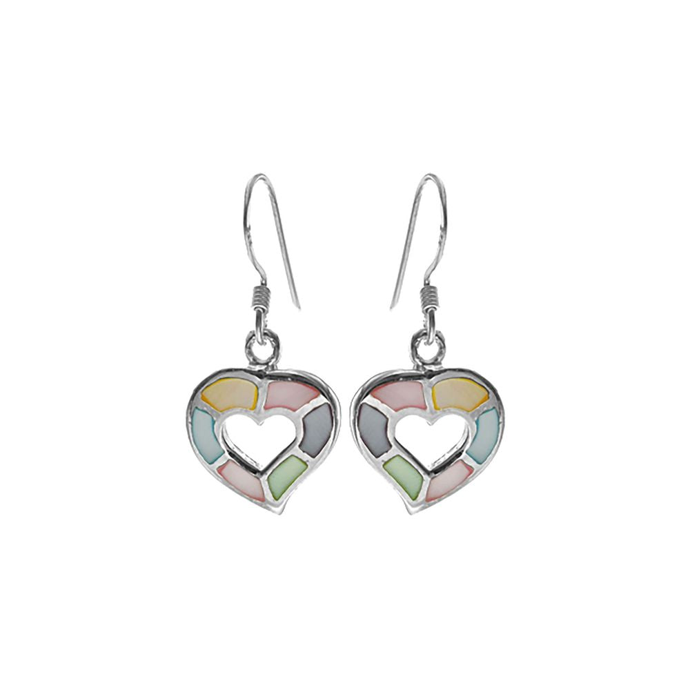 Bronwen mother of pearl open heart earrings