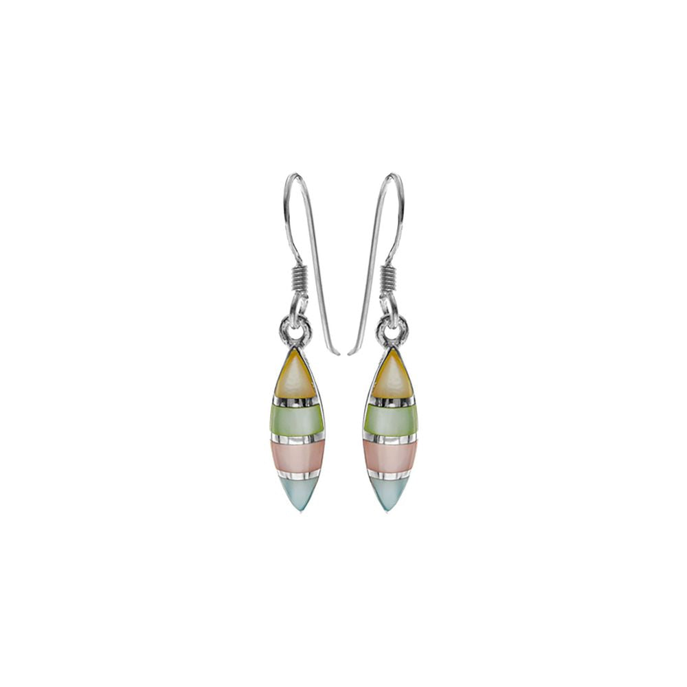 Bronwen mother of pearl striped marquis earrings