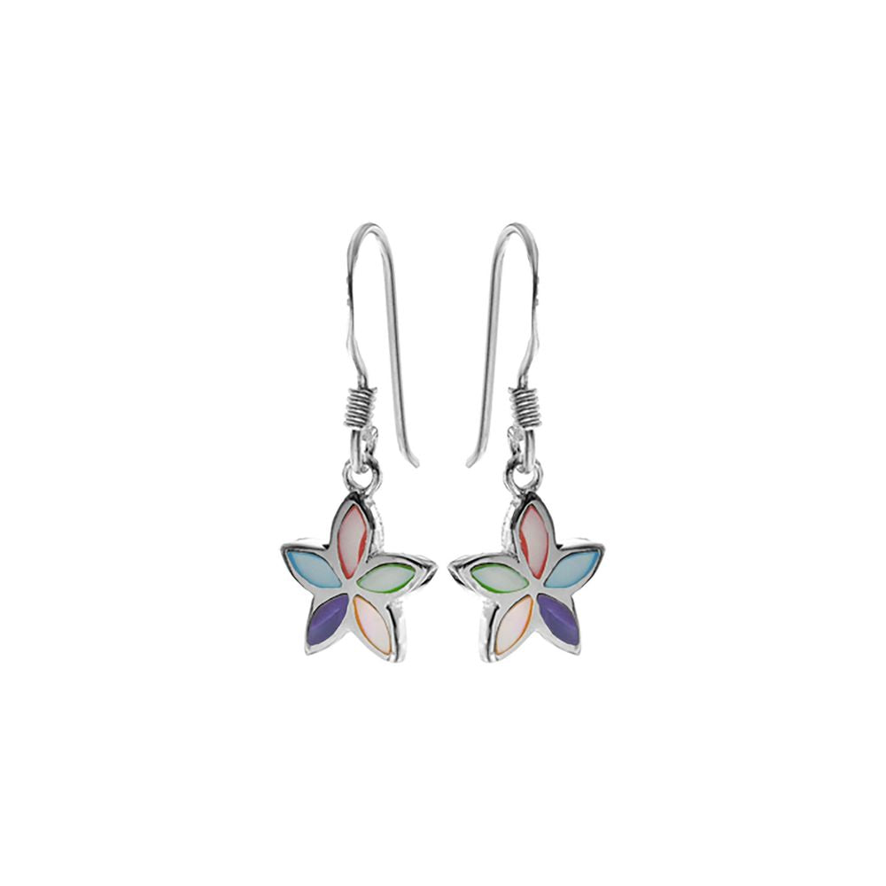 Bronwen mother of pearl marquis petal flower earrings