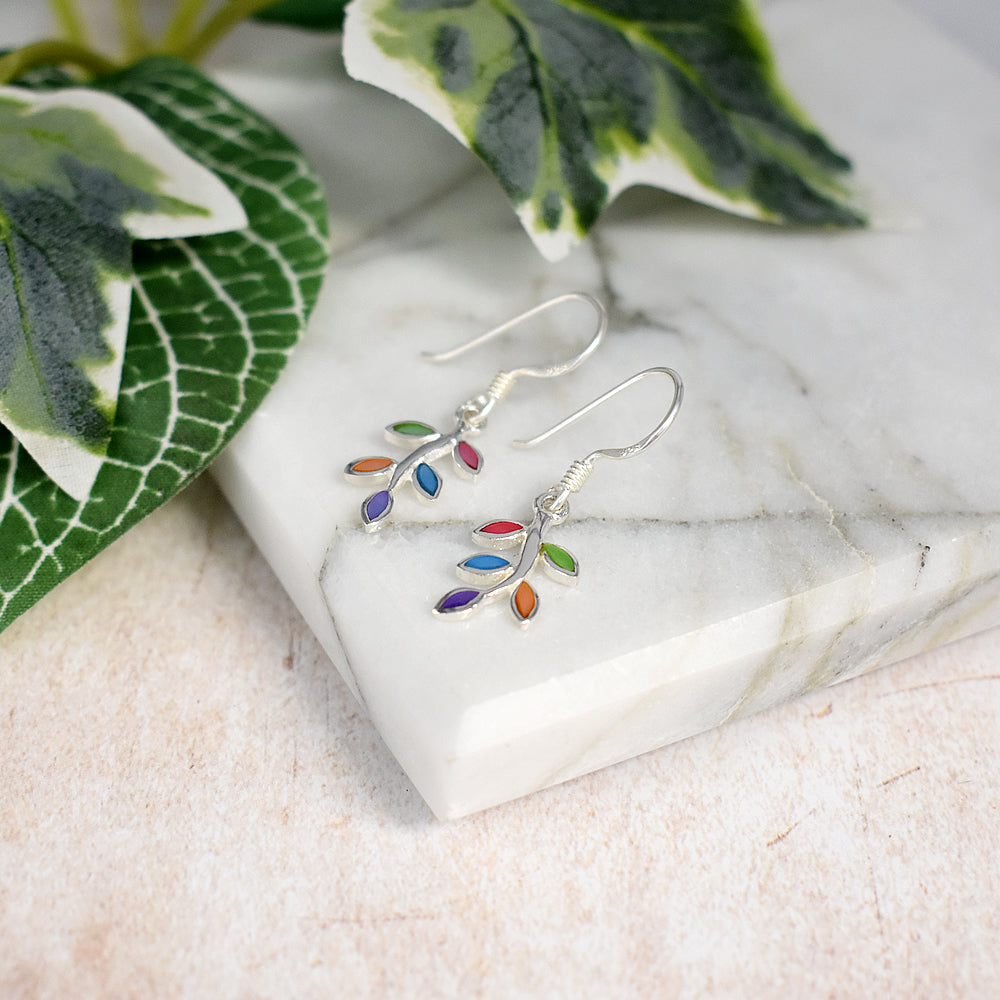 Bronwen mother of pearl sprig earrings