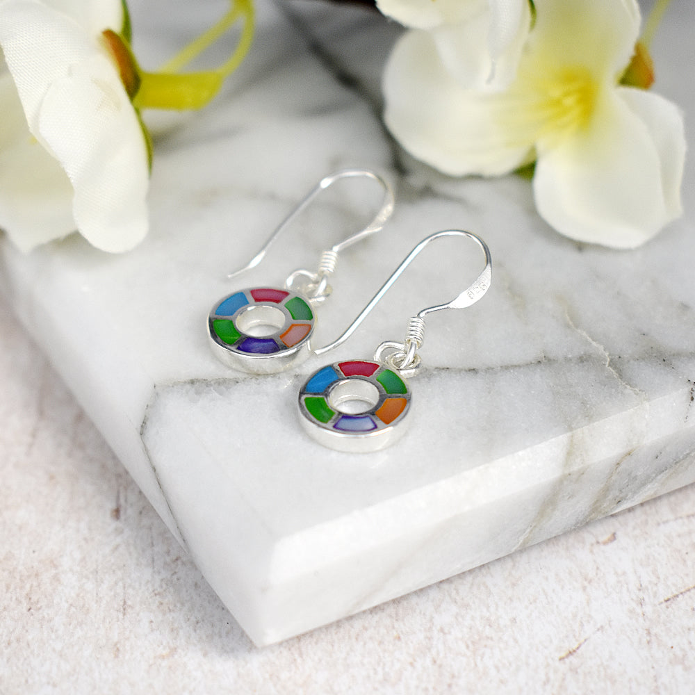 Bronwen mother of pearl open circle earrings