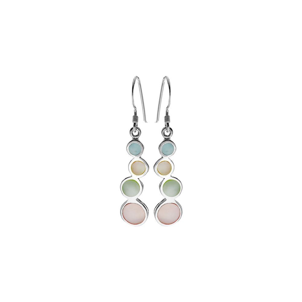 Bronwen mother of pearl staggered circle earrings